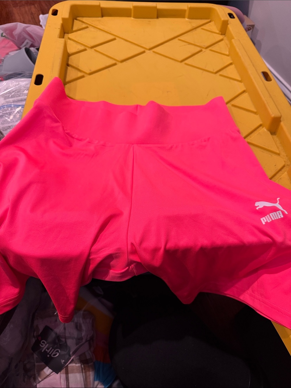 Puma Women's Neon Pink Athletic Biker Shorts